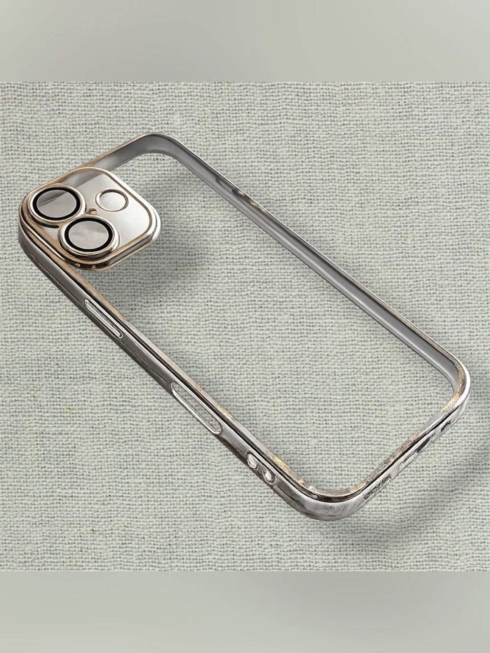 iPhone 17 Clear Silver Chrome Protective Case